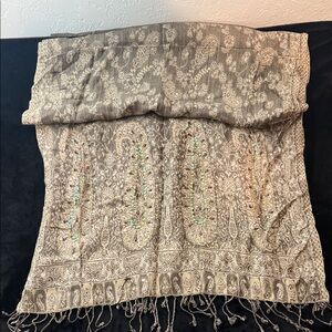 Gorgeous! Cejon Beige and Brown Paisley Shawl